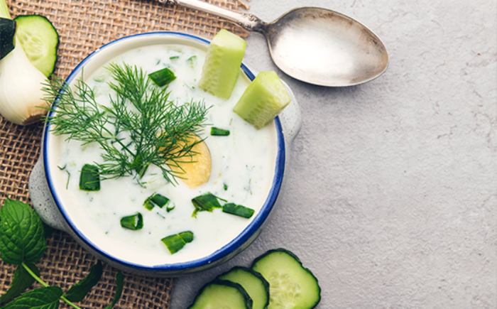 Crema fría de pepino y Vivesoy