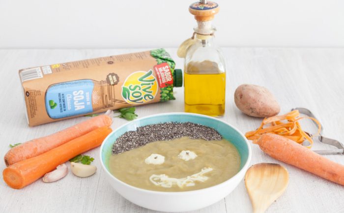 Crema de verduras Vivesoy para niños