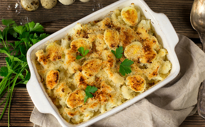 Gratín de Coliflor con bebida de almendras