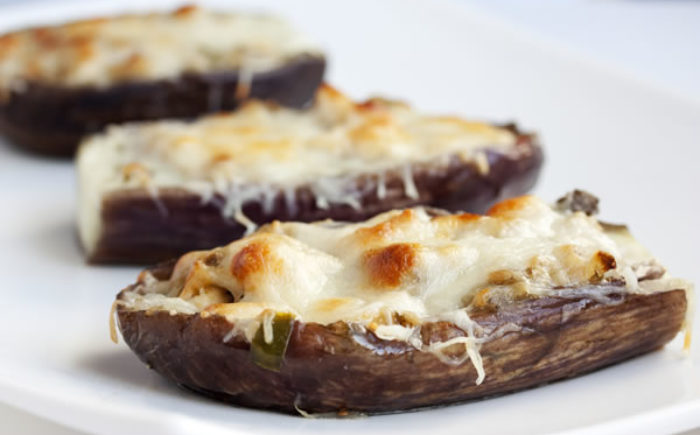 Berenjenas rellenas con bebida de soja Vivesoy Natural