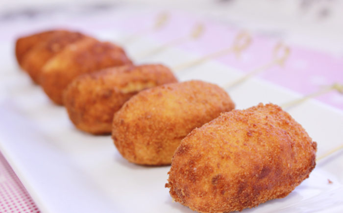 Croquetas Vivesoy de calabacín y gambas