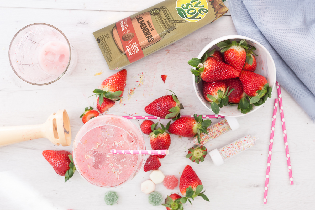Sorbete ‘strawberry fresh’ de fresón y bebida de almendras Vivesoy